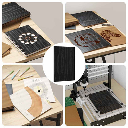 Dekoplatten 150 pcs Schwarz Eichen-Optik 21 x 30 x 0,27 cm