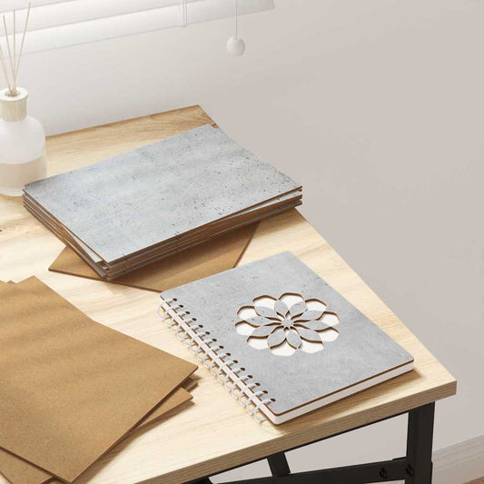 Dekoplatten 50 pcs Beton Grau 21 x 30 x 0,27 cm Holzwerkstoff