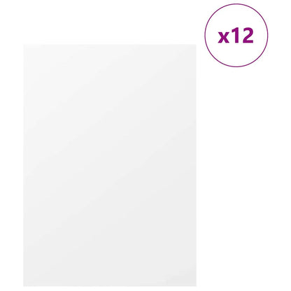 Dekoplatten 12 pcs Weiß 30 x 42 x 0,27 cm Holzwerkstoff