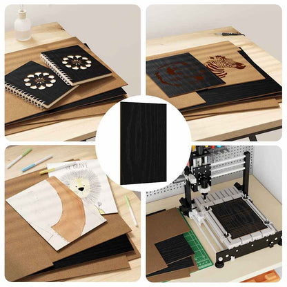 Dekoplatten 12 pcs Schwarz Eichen-Optik 30 x 42 x 0,27 cm