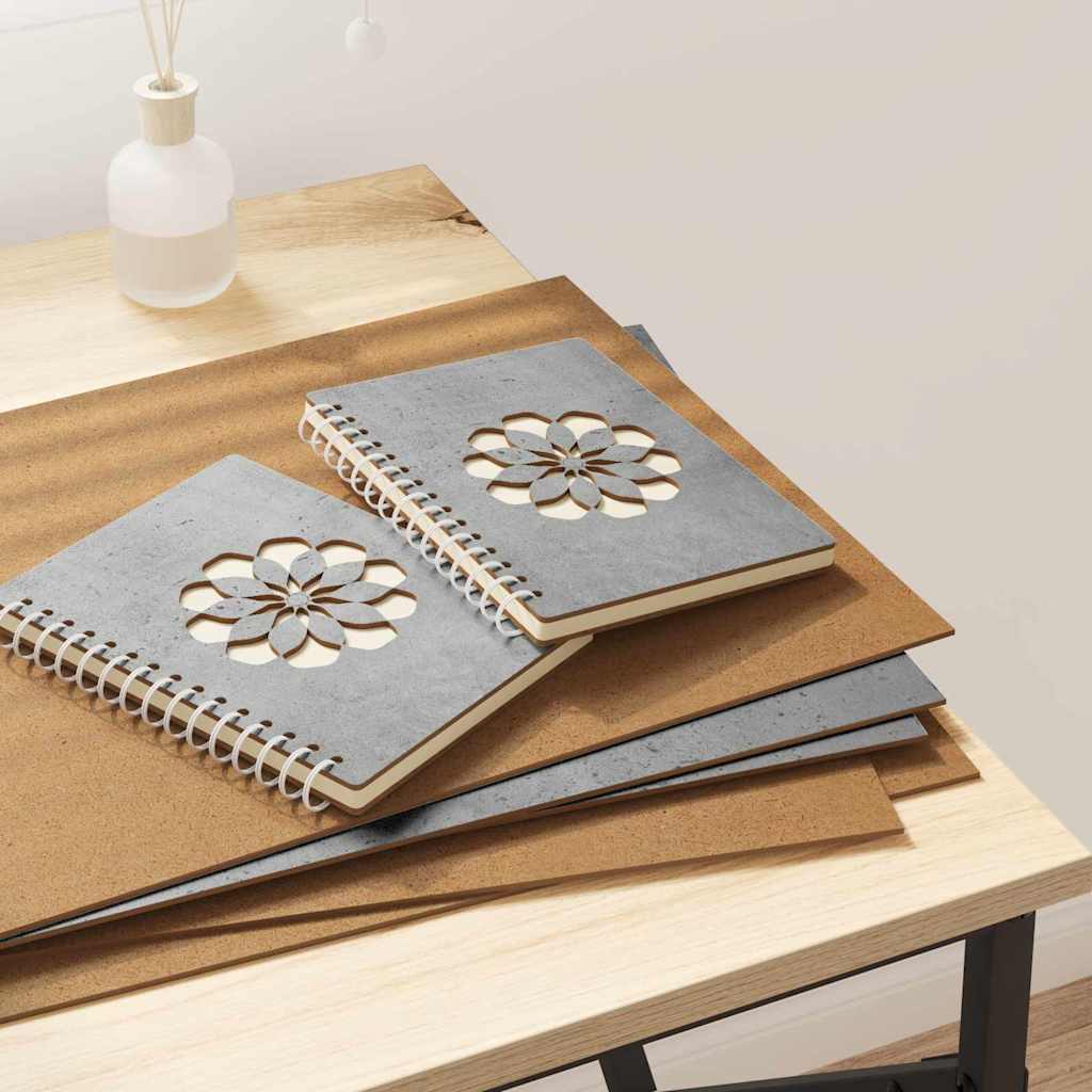 Dekoplatten 12 pcs Beton Grau 30 x 42 x 0,27 cm Holzwerkstoff