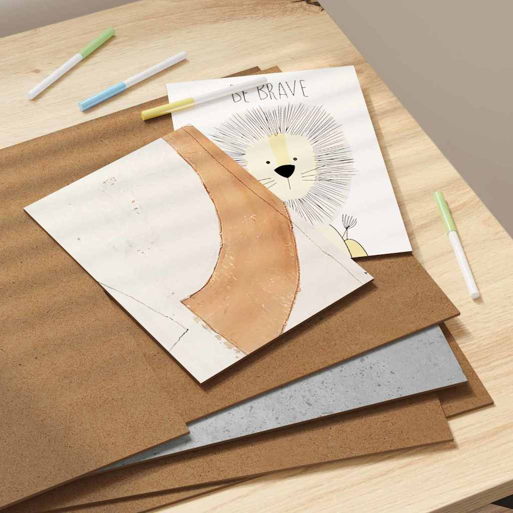 Dekoplatten 12 pcs Beton Grau 30 x 42 x 0,27 cm Holzwerkstoff