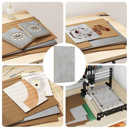 Dekoplatten 12 pcs Beton Grau 30 x 42 x 0,27 cm Holzwerkstoff