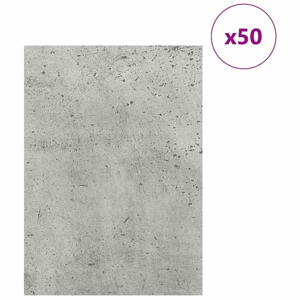 Dekoplatten 50 pcs Beton Grau 30 x 42 x 0,27 cm Holzwerkstoff