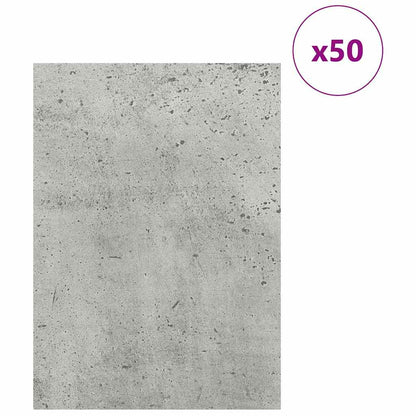 Dekoplatten 50 pcs Beton Grau 30 x 42 x 0,27 cm Holzwerkstoff