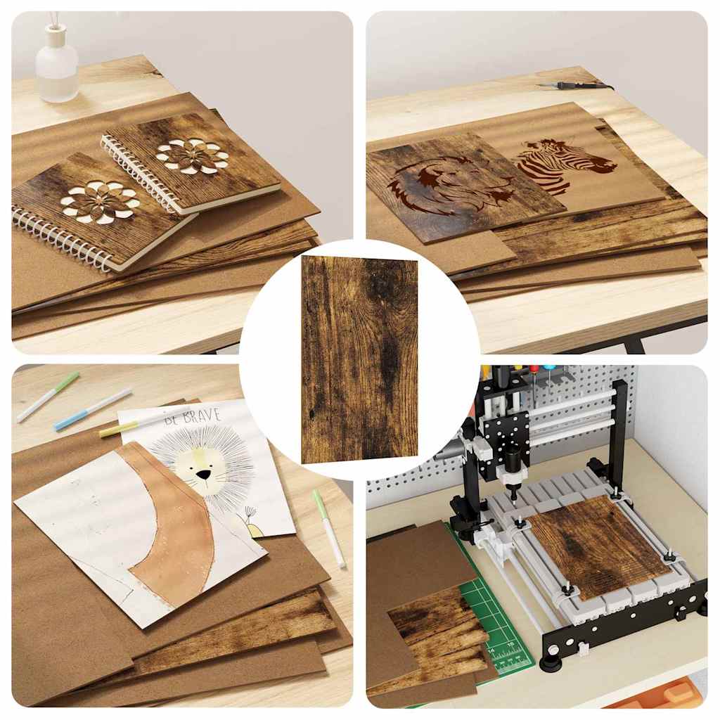 Dekoplatten 12 pcs Geräucherte Eiche 30 x 42 x 0,27 cm