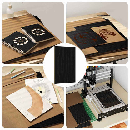 Dekoplatten 12 pcs Schwarz Eichen-Optik 40 x 60 x 0.27 cm