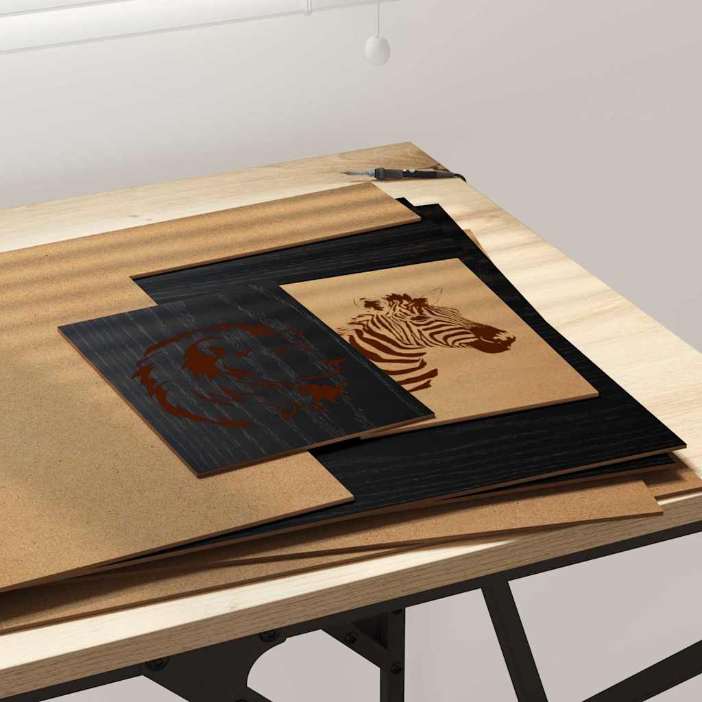 Dekoplatten 50 pcs Schwarz Eichen-Optik 40 x 60 x 0.27 cm