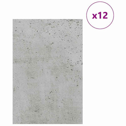 Dekoplatten 12 pcs Beton Grau 40 x 60 x 0.27 cm Holzwerkstoff