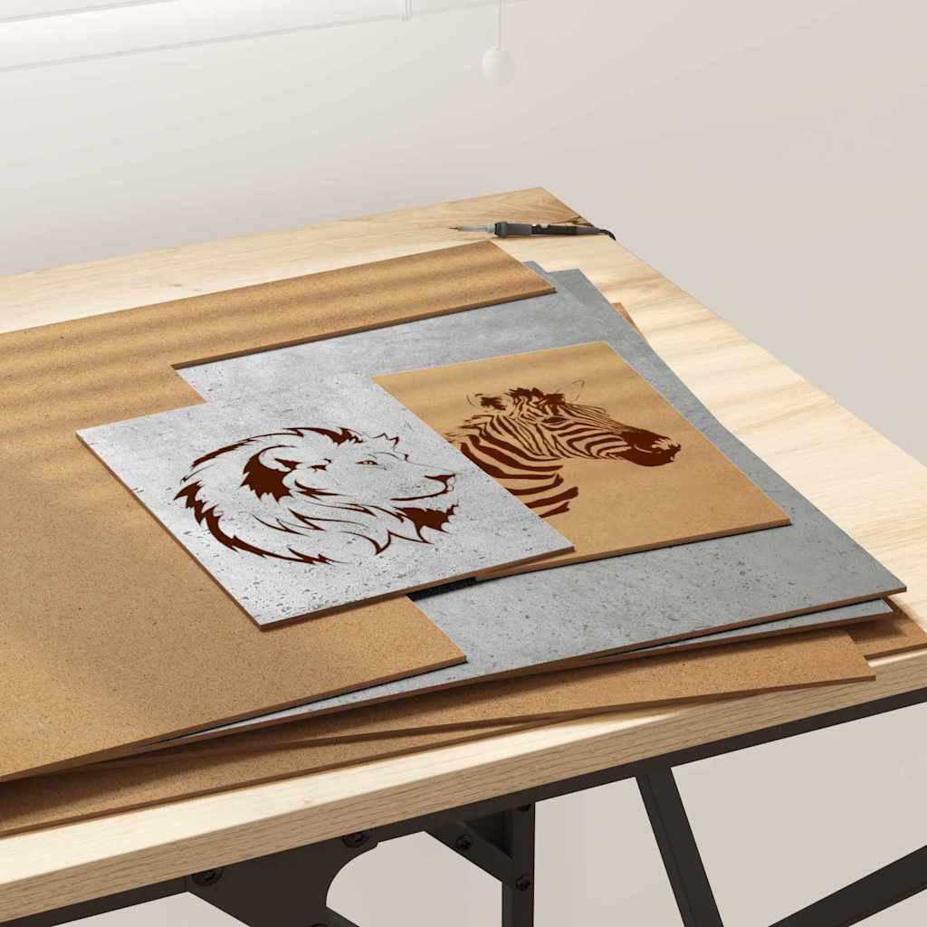 Dekoplatten 50 pcs Beton Grau 40 x 60 x 0.27 cm Holzwerkstoff