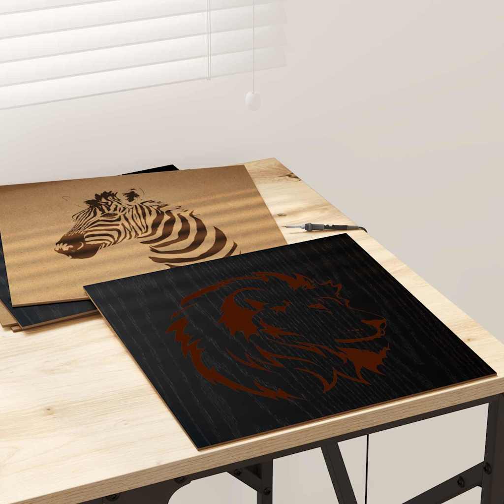 Dekoplatten 12 pcs Schwarz Eichen-Optik 30 x 30 x 0,27 cm