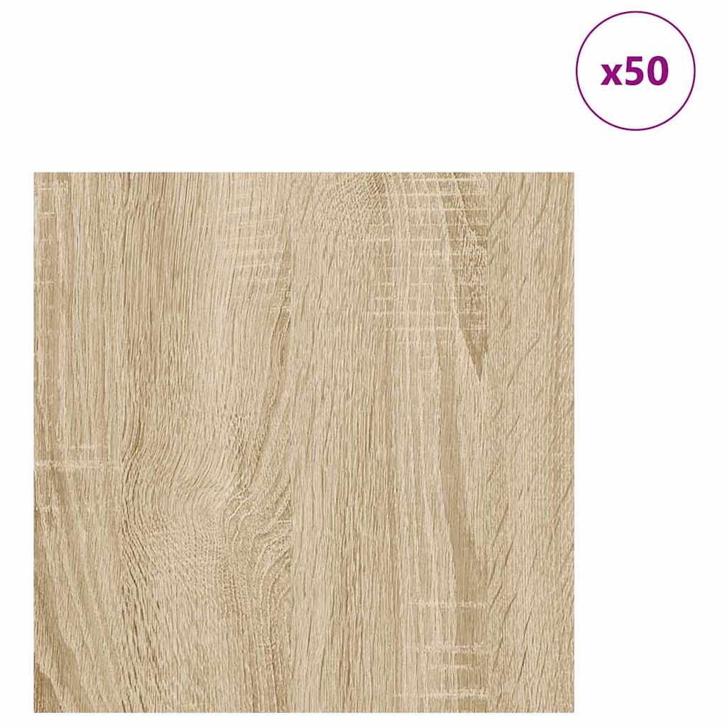 Dekoplatten 50 pcs Sonoma-Eiche 30 x 30 x 0,27 cm Holzwerkstoff