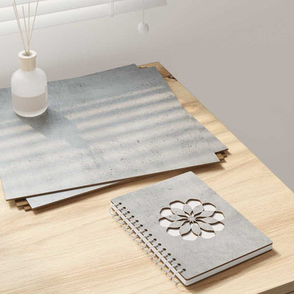 Dekoplatten 50 pcs Beton Grau 30 x 30 x 0,27 cm Holzwerkstoff