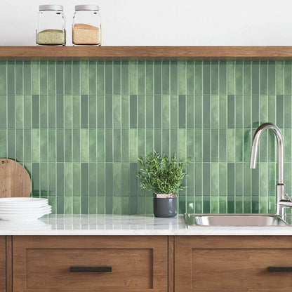 Rechteckige Fliese 20 pcs Dunkelgrün 29 x 22,9 cm