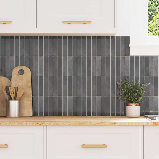 Rechteckige Fliese 20 pcs Grau 29 x 22,9 cm Polyurethan und PET