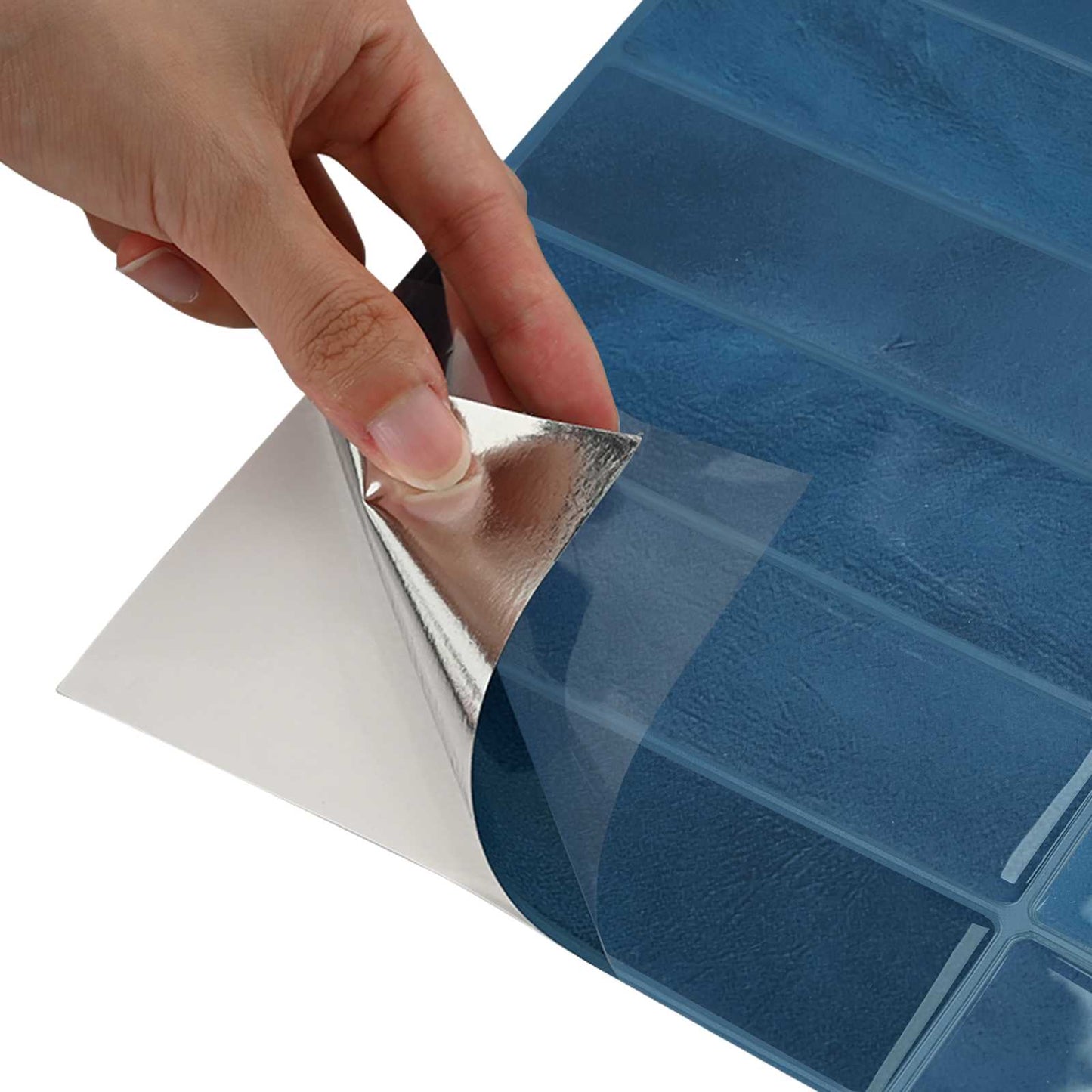 Rechteckige Fliese 10 pcs Blau 29 x 22,9 cm Polyurethan und PET