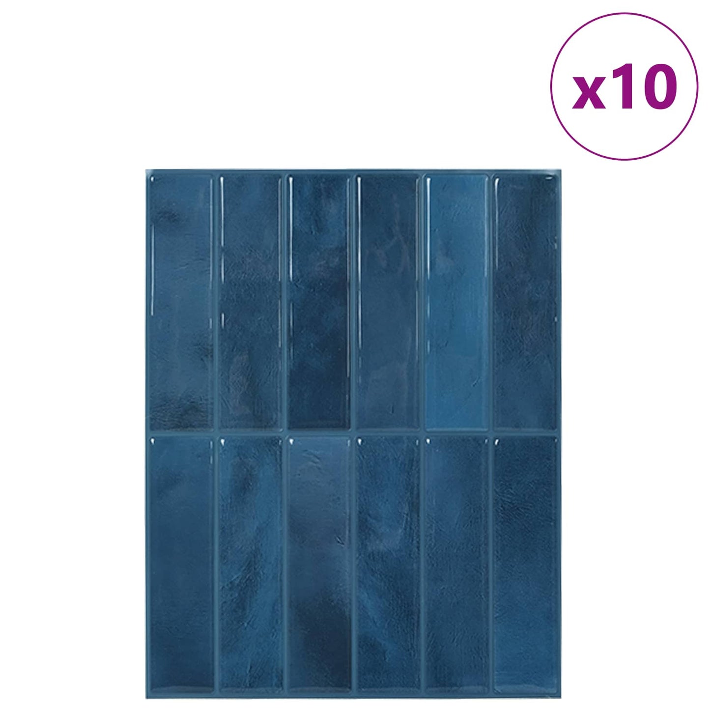 Rechteckige Fliese 10 pcs Blau 29 x 22,9 cm Polyurethan und PET