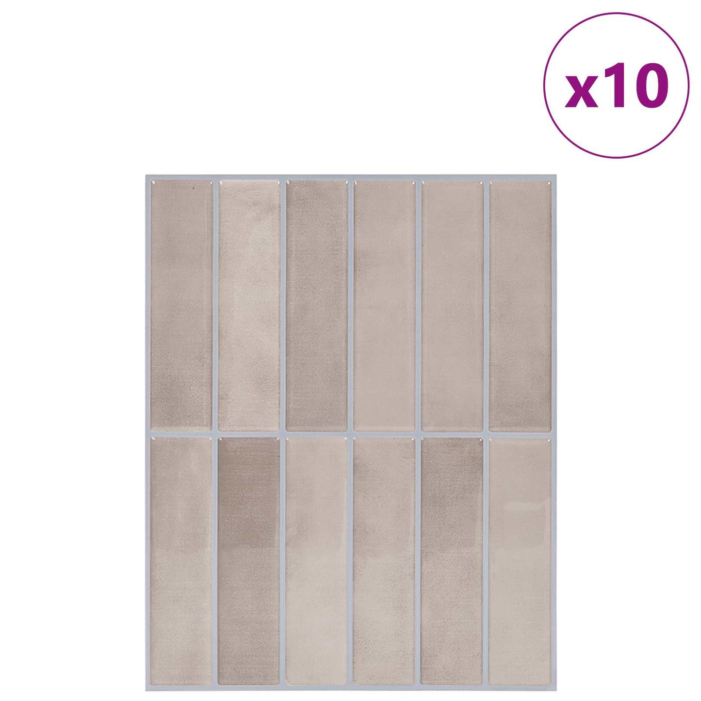 Rechteckige Fliese 10 pcs Beige Kaffee 29 x 22,9 cm