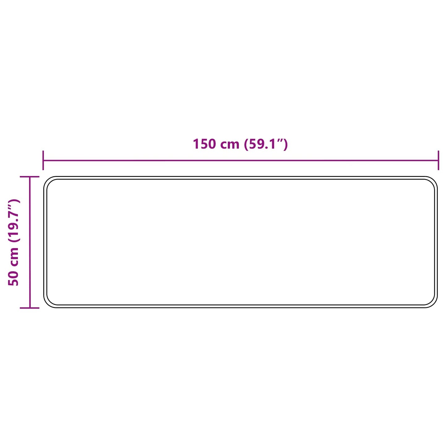 Teppich Druck Creme 150 x 50 cm Polyester und PVC