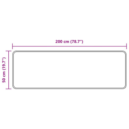 Teppich Druck Creme 200 x 50 cm Polyester und PVC