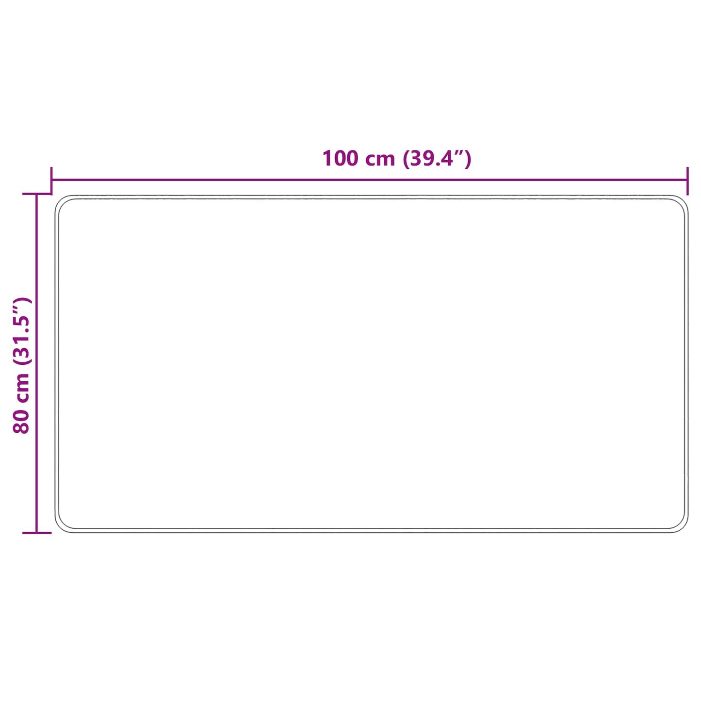 Teppich Druck Creme 100 x 80 cm Polyester und PVC