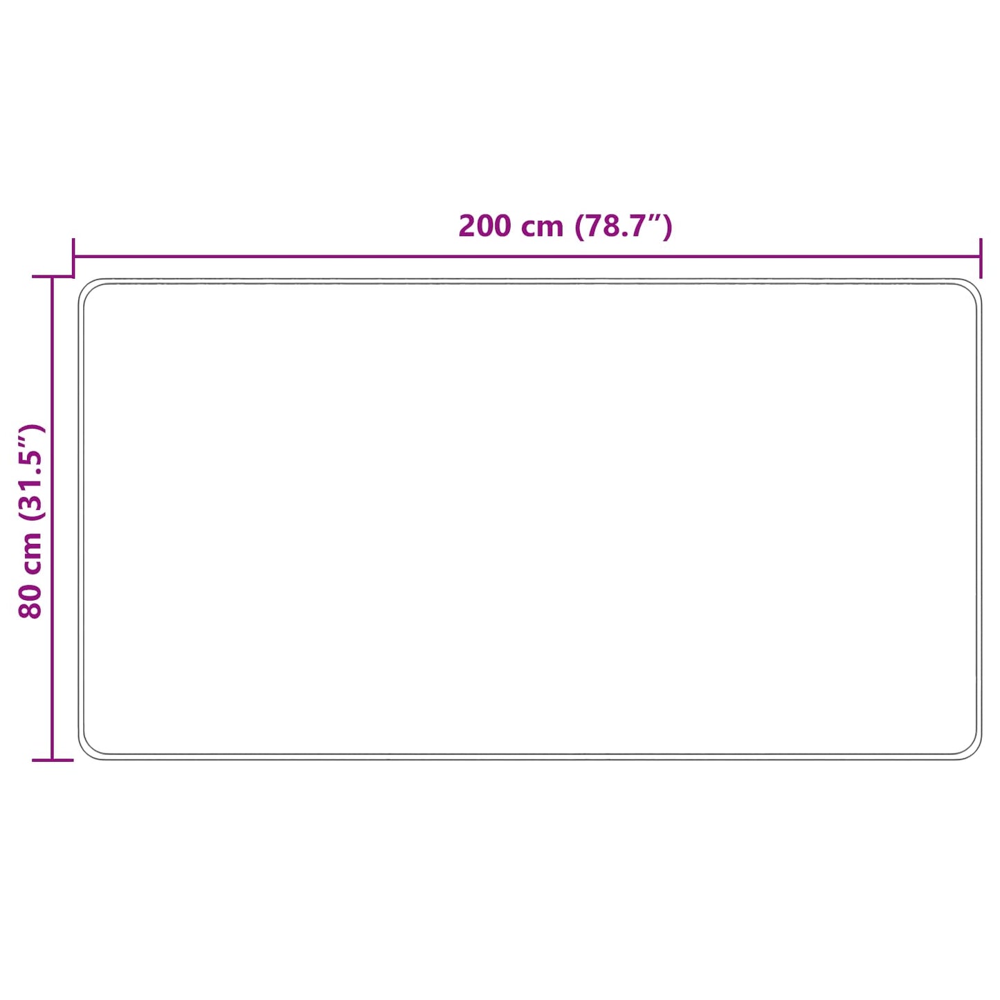 Teppich Druck Creme 200 x 80 cm Polyester und PVC