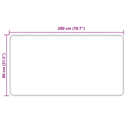 Teppich Druck Creme 200 x 80 cm Polyester und PVC