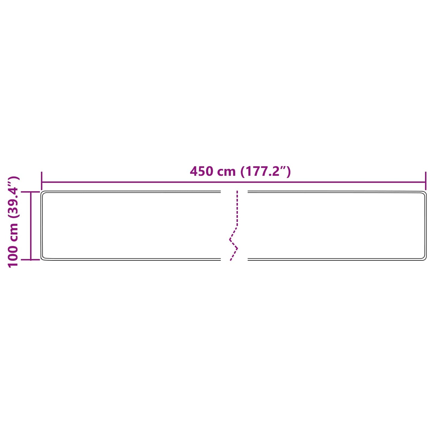 Teppich Druck Creme 450 x 100 cm Polyester und PVC