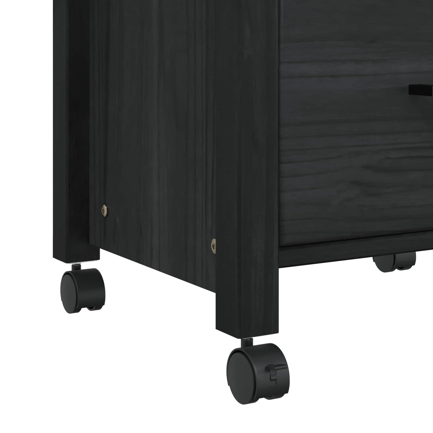 Küchentrolley Schwarz 88,5 x 40 x 48 cm Massivholz Kiefer