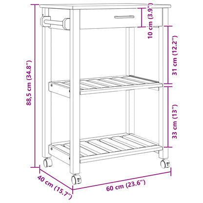 Küchentrolley Uni Schwarz 88,5 x 40 x 60 cm