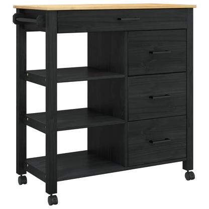 Küchentrolley Schwarz 84 x 40 x 88,5 cm