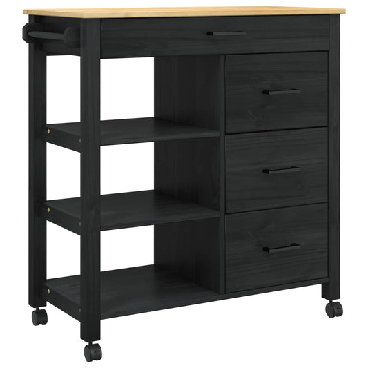 Küchentrolley Schwarz 84 x 40 x 88,5 cm