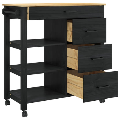 Küchentrolley Schwarz 84 x 40 x 88,5 cm