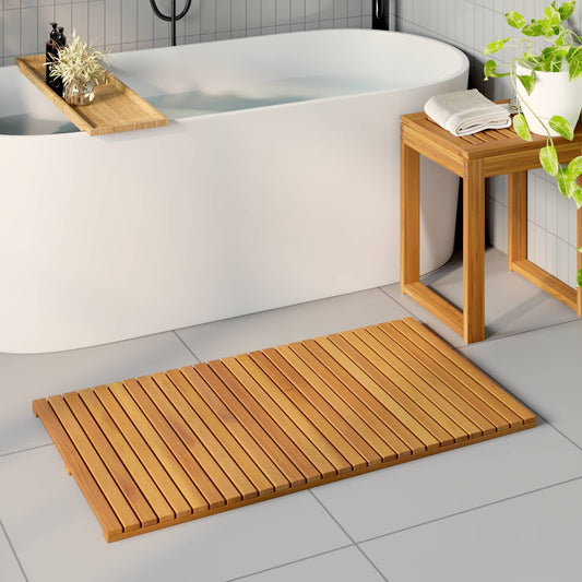 Badematte Uni Braun 100 x 55 cm Holz