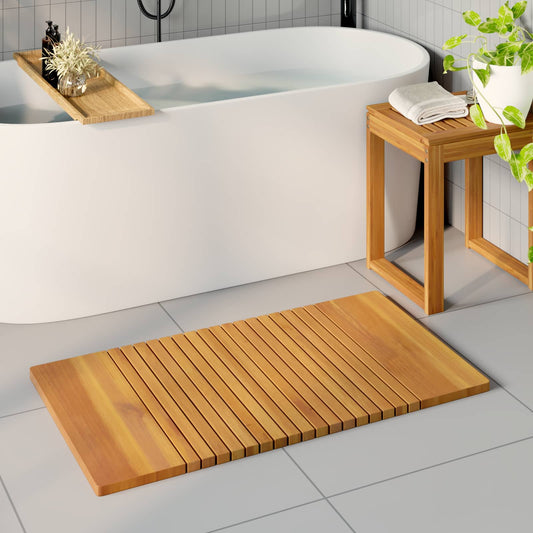 Badematte Uni Braun 100 x 55 cm Holz
