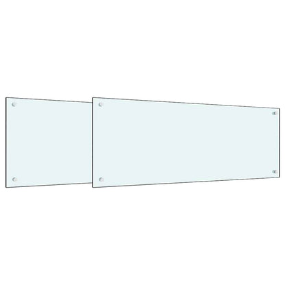 Küchenrückwand 2 pcs Weiß 100 x 40 cm Gehärtetes Glas