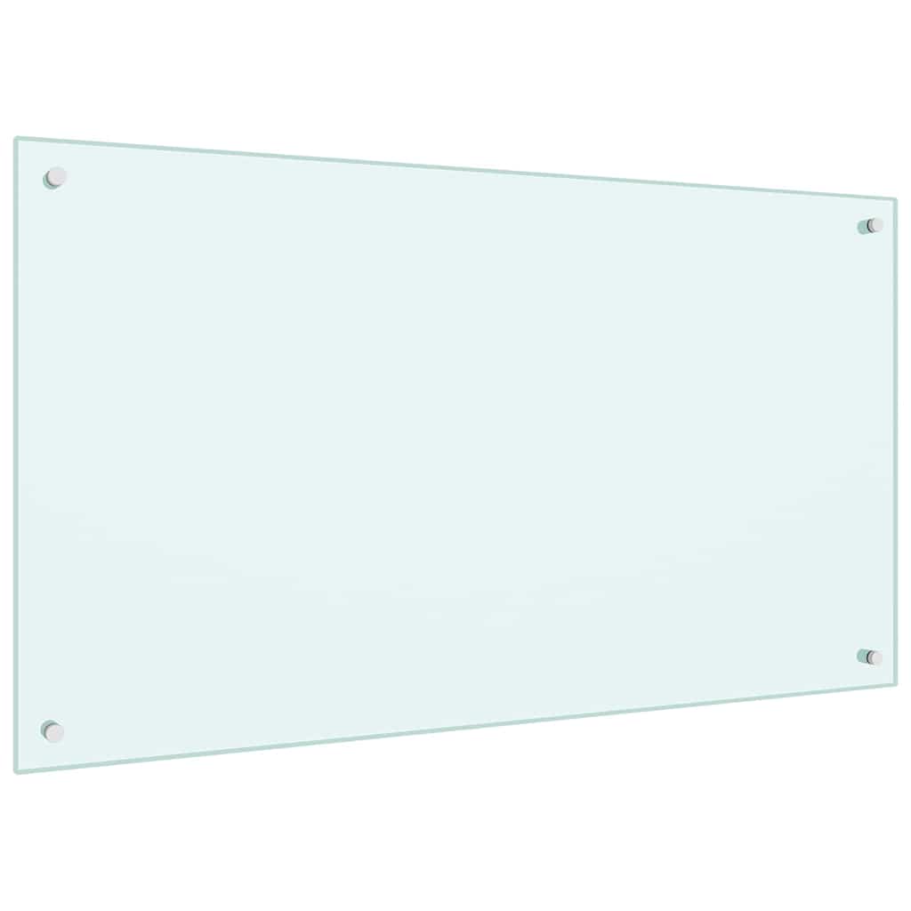 Küchenrückwand 2 pcs Weiß 100 x 60 cm Gehärtetes Glas