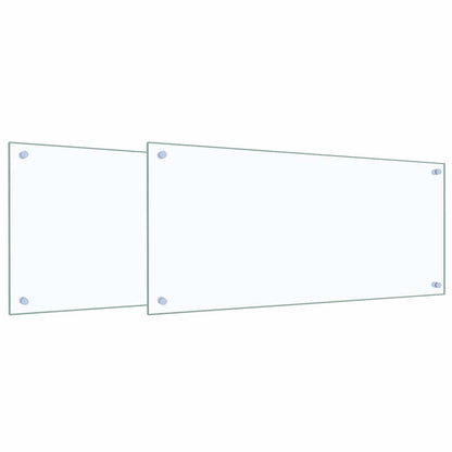 Küchenrückwand 2 pcs Transparent 90 x 40 cm Gehärtetes Glas