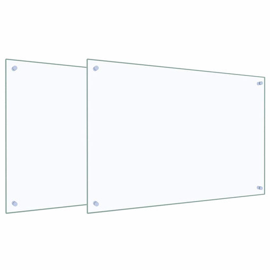 Küchenrückwand 2 pcs Transparent 90 x 60 cm Gehärtetes Glas