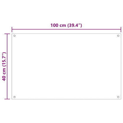 Küchenrückwand 2 pcs Transparent 100 x 40 cm Gehärtetes Glas
