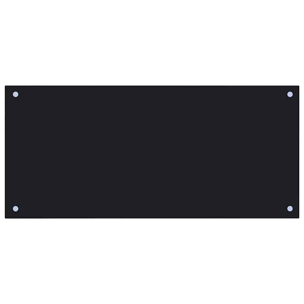 Küchenrückwand 2 pcs Schwarz 90 x 40 cm Gehärtetes Glas