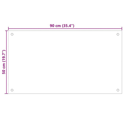 Küchenrückwand 2 pcs Schwarz 90 x 50 cm Gehärtetes Glas