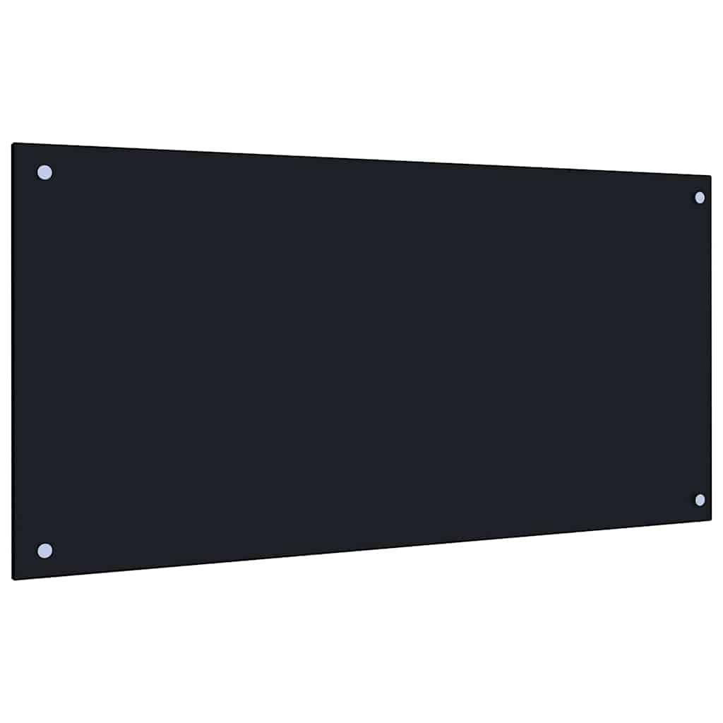Küchenrückwand 2 pcs Schwarz 100 x 50 cm Gehärtetes Glas