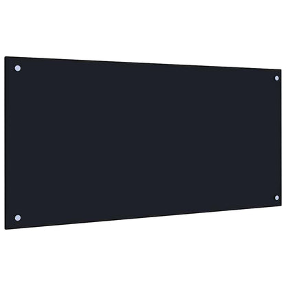 Küchenrückwand 2 pcs Schwarz 100 x 50 cm Gehärtetes Glas