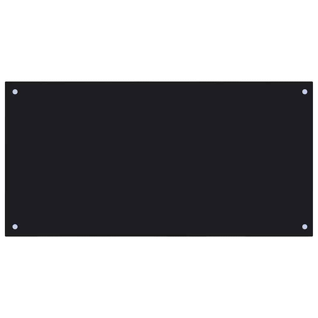 Küchenrückwand 2 pcs Schwarz 100 x 50 cm Gehärtetes Glas