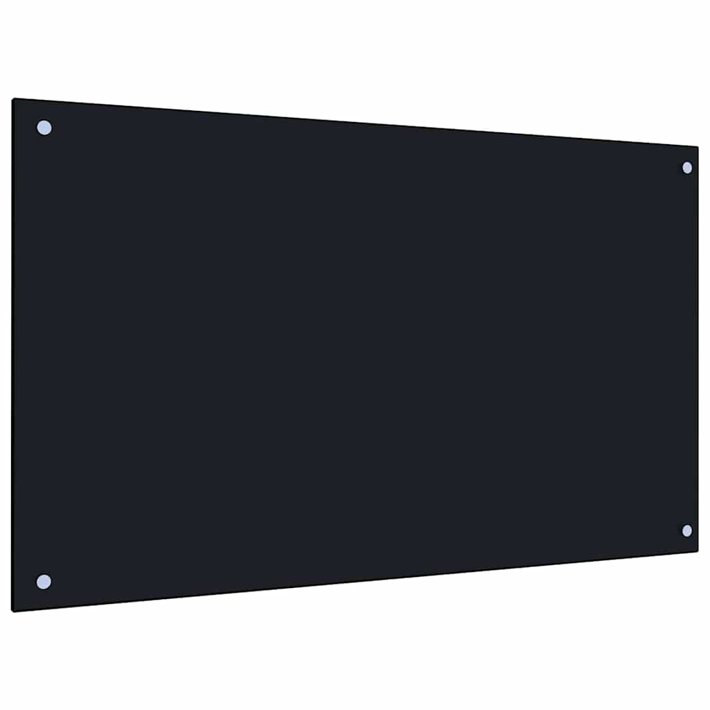 Küchenrückwand 2 pcs Schwarz 100 x 60 cm Gehärtetes Glas