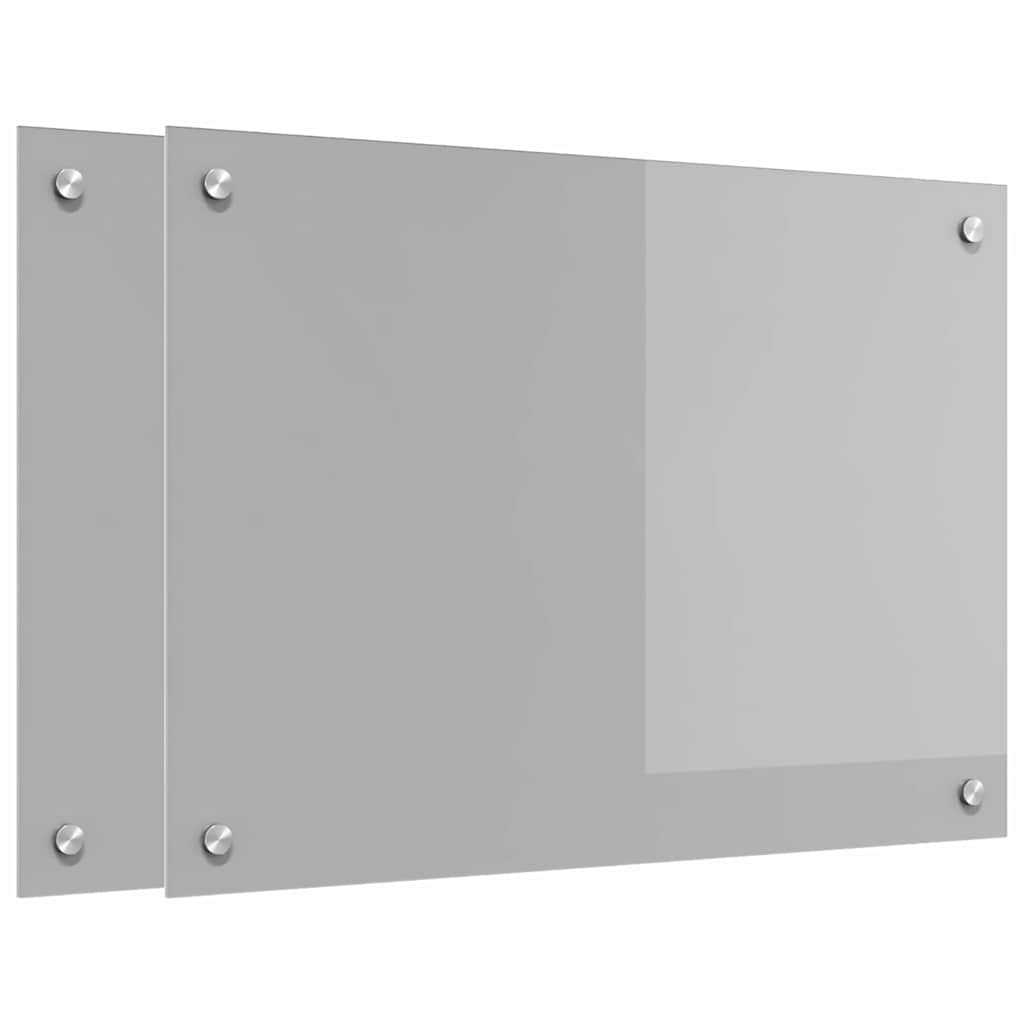 Küchenrückwand 2 pcs Hellgrau 70 x 50 cm Gehärtetes Glas