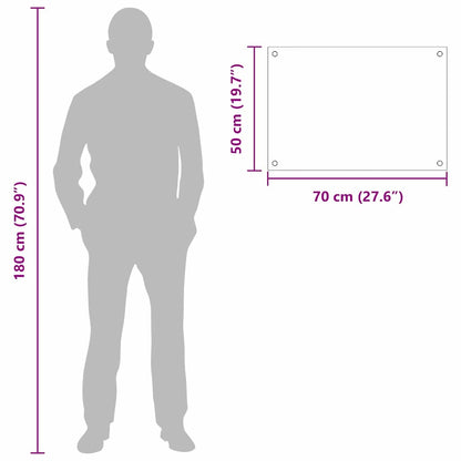 Küchenrückwand 2 pcs Hellgrau 70 x 50 cm Gehärtetes Glas
