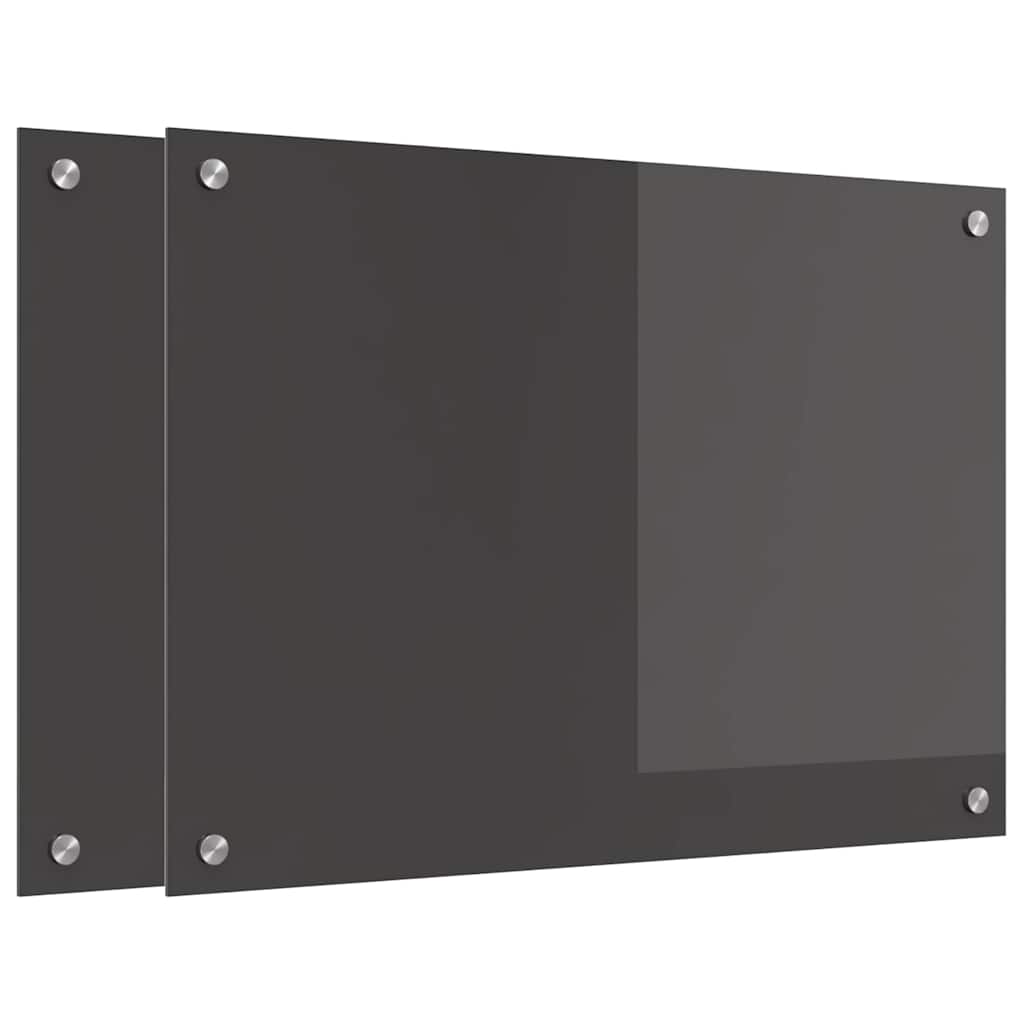 Küchenrückwand 2 pcs Dunkelgrau 70 x 50 cm Gehärtetes Glas