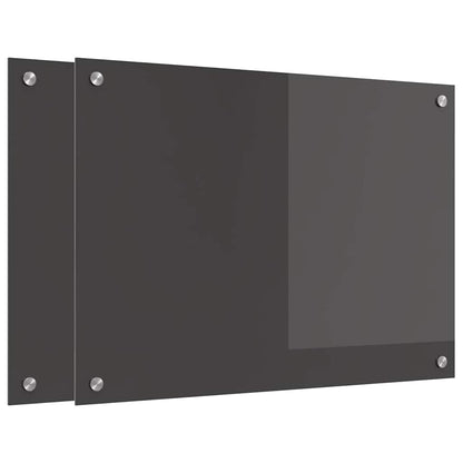 Küchenrückwand 2 pcs Dunkelgrau 70 x 50 cm Gehärtetes Glas